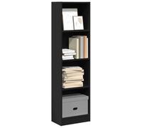 Sufrk Librería negra de 40 x 24 x 143 cm, de aglomerado, estantería, divisor para habitación, organizador independiente con cubos, estilo moderno, para salón, dormitorio, oficina