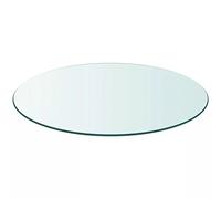 Sufrk Mesa redonda de cristal templado de 900 mm, estante para mesa de comedor de madera con revestimiento para escritorio, mesa de cocina, mesa de café