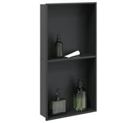 Sufrk Nicho para ducha negro mate 32 x 62 x 9 cm de acero inoxidable, nicho de ducha empotrado, nicho de pared, estante nicho para estantes de baño, nichos de baño