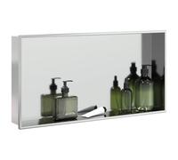 Sufrk Nicho para ducha plateado cepillado 62 x 32 x 9 cm de acero inoxidable, nicho de ducha empotrado, nicho de pared, estante nicho para estantes de baño, nichos de baño