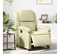 Sufrk - Silla de masaje eléctrica reclinable en piel auténtica, reclinable en la cama y asiento ergonómico de tela para muebles de salón, salón y salón