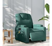 Sufrk - Silla de masaje reclinable eléctrica de tela verde oscuro, sillón reclinable eléctrico reclinable en la cama y asiento ergonómico de tela para muebles de salón y salón