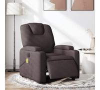 Sufrk - Silla de masaje reclinable eléctrica marrón oscuro de tela, sillón relax eléctrico, reclinable en la cama y asiento ergonómico de tela para muebles de salón, salón y