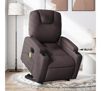 Sufrk - Silla elevadora de masaje eléctrica de color marrón oscuro, tejido relajante eléctrico, reclinable en la cama y asiento ergonómico de tela para muebles de salón, salón