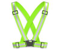 Sufune 1 Piezas Verde Fluorescente Chaleco Reflectante.Alta Visibilidad Tirantes Reflectantes de Seguridad Elástica Ajustable, Accesorios de Seguridad, per attivitdall'aperto,Corsa