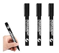 Sufune 3 Piezas Rotulador negro Permanente, Ancho de Trazo de 1,5 mm, Resistentes al Agua y de Secado Rápido, para Madera, Plástico, Cuero, Piedra, Metal（negro）