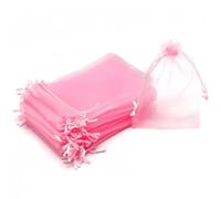 Sufune 50PCS 10x15cm Bolsa de Organza Rosa, Bolsitas de Organza, Bolsas para Envoltura de Joyas, Bolsas de Organza de Regalo con Cordón para Boda Favores Joyas y Dulces