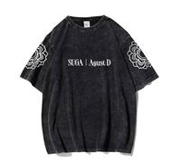 Suga D-Day MERDADIO Camisa MANAVA Corte MIN Yoon Gi Agust D Vintage Retro tee Camiseta Black 2-XL
