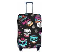 Sugar And Skulls - Funda elástica para equipaje, para maleta de 18 a 32 pulgadas, accesorios de viaje, Blanco, XL