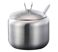 Sugar Container - Stainless Steel Seasoning Container, Condiment Canisters Pots With Lid Spoon, Stainless Steel Kitchen Organization Salt Pepper Storage Canister Use For BBQ Cooking Barbecue Picnics