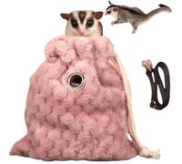 Sugar Glider - Bolsa de dormir suave con ventilación transpirable y cordón, bolsa de viaje portátil para animales pequeños para deslizador de azúcar, ardilla, hámster, ratas, erizo, pájaro, loro (rosa