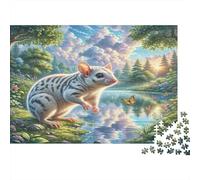Sugar Glider Rompecabezas de Papel Resistente Zarigüeya Junto al Arroyo en el Bosque, Decoración Hogareña para Aliviar el Estrés 70x50cm/1000 Piezas