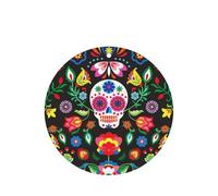Sugar Horror Skull and Flowers - Juego de tarjetas de ambientador redondas para coche, aroma a lavanda, 10/24 piezas
