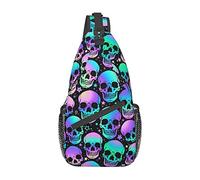 Sugar Rose Skull Sling Bag Crossbody Mochila Senderismo Viajes Daypack Chest Bag Bolso de Hombro Ligero para Mujeres Hombres