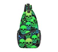 Sugar Rose Skull Sling Bag Crossbody Mochila Senderismo Viajes Daypack Chest Bag Bolso de Hombro Ligero para Mujeres Hombres