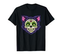 Sugar Skull Cat Lover Dia De Muertos - Boho Women Gift Camiseta