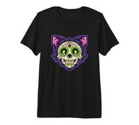 Sugar Skull Cat Lover Dia De Muertos - Boho Women Gift Camiseta Premium