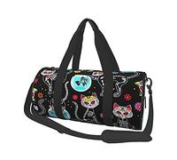 Sugar Skull Cats and Flowers Bolsas de Viaje para Gimnasio, Equipaje Deportivo, Bolsa de Viaje Grande, Bolsas de Fin de Semana para Hombre y Mujer