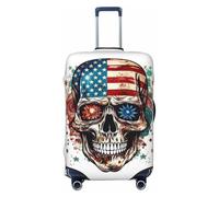 Sugar Skull - Fundas de equipaje de viaje con bandera de Estados Unidos, fundas elásticas para maletas de 18 a 32 pulgadas, Negro -, X-large