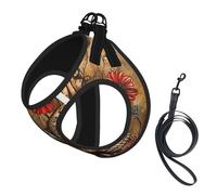 Sugar Skulls - Arnés para perro con estampado de mariposa, chaleco con correa para mascotas, chaleco ajustable y reflectante, para perros pequeños a medianos