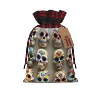 Sugar Skulls - Bolsa resistente con cordón de 4.7 x 6.9 pulgadas, bolsa de regalo moderna y práctica para necesidades diarias, 1 unidad