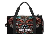 Sugar Skulls Day of The Dead - Bolsa de gimnasio ligera, bolsa de viaje con compartimento para zapatos, bolsa de gimnasio para mujer, para pasar la noche, fin de semana, yoga, gimnasio, viajes de