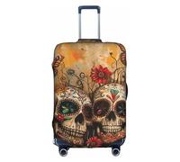 Sugar Skulls - Funda elástica para maleta, con estampado de mariposas, se adapta a maletas de 18 a 32 pulgadas, accesorios de viaje, Blanco, M