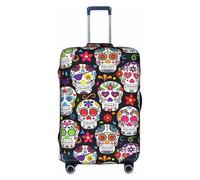 Sugar Skulls - Funda protectora para maleta, elástica, lavable, antiarañazos, ajuste de 18 a 32 pulgadas, White, XL