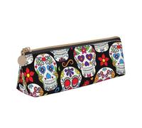 Sugar Skulls Print - Estuche para lápices de mayor capacidad, para escuela, viajes, oficina, White, Talla única