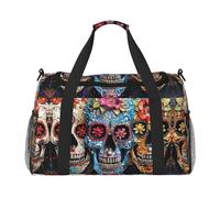 Sugar Skulls Weekender Overnight Bolsa de transporte para mujeres y hombres, perfecta para viajeros frecuentes, Black, Talla única