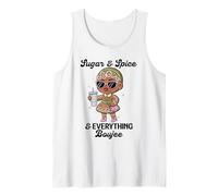 Sugar & Spice & Everything Boujee Divertido gráfico navideño Camiseta sin Mangas
