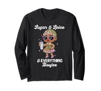 Sugar & Spice & Everything Boujee Gingerbread Girl Navidad Manga Larga