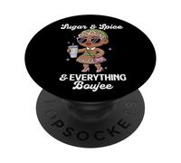 Sugar & Spice & Everything Boujee Gingerbread Girl Navidad PopSockets PopGrip Adhesivo