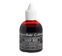 Sugarflair Airbrush Colours Deep Red, Rojo Intenso - Colorante Alimentario Aerógrafo para Pastelería, Tartas, Cupcakes, Glaseados y Decoraciones de Tartas - 60 ml