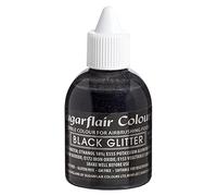 Sugarflair Airbrush Colours Glitter Black, Negro - Colorante Alimentario Aerógrafo para Pastelería, Tartas, Cupcakes, Glaseados y Decoraciones de Tartas - 60 ml