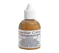 Sugarflair Airbrush Colours Gold, Oro - Colorante Alimentario Aerógrafo para Pastelería, Tartas, Cupcakes, Glaseados y Decoraciones de Tartas - 60 ml