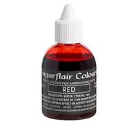 Sugarflair Airbrush Colours Red, Rojo - Colorante Alimentario Aerógrafo para Pastelería, Tartas, Cupcakes, Glaseados y Decoraciones de Tartas - 60 ml