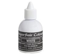 Sugarflair Airbrush Colours White, Blanco - Colorante Alimentario Aerógrafo para Pastelería, Tartas, Cupcakes, Glaseados y Decoraciones de Tartas - 60 ml