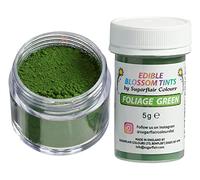 Sugarflair Blossom Tint Dust Foliage Green - Colorante Alimentario, Polvo Colorante Comestible para Tartas, Masa de Azúcar, Glaseado, Chocolate, Crema de Mantequilla, Macarrones - 5g