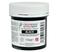 Sugarflair Colourflex Extra Paste Black - Colorante Alimentario, Colorantes para Crema de Mantequilla, Glaseado, Chocolate, Pasta De Azúcar, Mezclas, Masas para Tartas, Galletas - 100g