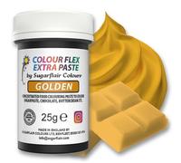 Sugarflair Colourflex Extra Paste Gold - Colorante Alimentario, Colorantes para Crema de Mantequilla, Glaseado, Chocolate, Pasta De Azúcar, Mezclas, Masas para Tartas, Galletas - 25g