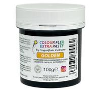 Sugarflair Colourflex Extra Paste Gold - Colorante Alimentario, Colorantes para Crema de Mantequilla, Glaseado, Chocolate, Pasta De Azúcar, Mezclas, Masas para Tartas, Galletas - 100g