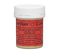 Sugarflair Edible Glitter Paint Gold, Colorante Alimentario Brillante, Comestible, Polvo Brillante para Pasta De Azúcar, Mazapán - 35g