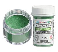 Sugarflair Edible Lustre Holly Green - Colorante Alimentario, Polvo Brillante Comestible para Tartas, Pasteles, Cupcakes, Magdalenas, Chocolate, Pastelería, Helados, Postres, Cócteles - 4g