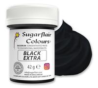 Sugarflair Maximum Concentrated Paste Colour Black, Colorante para Mazapán y Pasta de azúcar, Colorante alimentario - 42g