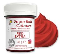 Sugarflair Maximum Concentrated Paste Colour Red, Colorante para Mazapán y Pasta de azúcar, Colorante alimentario - 42g
