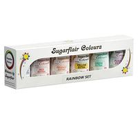 Sugarflair Maximum Concentrated Paste Colour Set/6, Colorante para Mazapán y Pasta de azúcar: Blue, Red, Orange, Yellow, Green, Purple - 6x25g