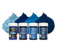 Sugarflair Paste Colour Blue, Azul Set/4, Colorantes Alimentarios, Colorantes: Royal Blue, Sky Blue, Ice Blue, Navy Blue - Set/4