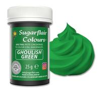 Sugarflair Paste Colour Colorante Alimentario, Ghoul Green, 25 g | Pasta Colorante Concentrada para Fondant, Mazapán y Pasta de Modelar, Intensidad de Color Ajustable