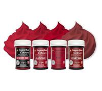 Sugarflair Paste Colour Red, Rojo Set/4, Colorantes Alimentarios, Colorantes: Ruby, Velvet Red, Blood Red, Cherry Red - Set/4
